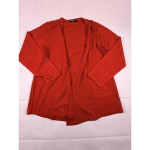 Urban Coco Knit Cardigan Blazer Red Open Knit Soft Lightweight Womens L
